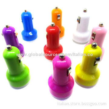 Colorful Two USB Port Car Chargers, 5V, 2.1A for iPad with Cheap Price